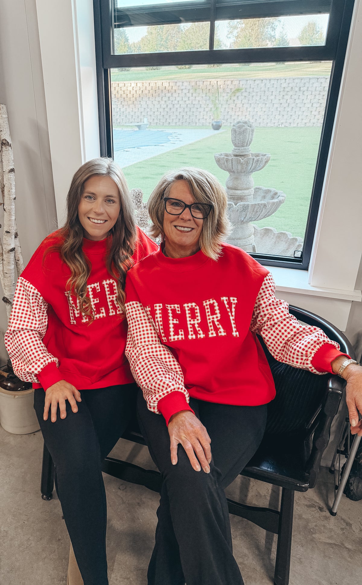 Gingham Merry Sweatshirt