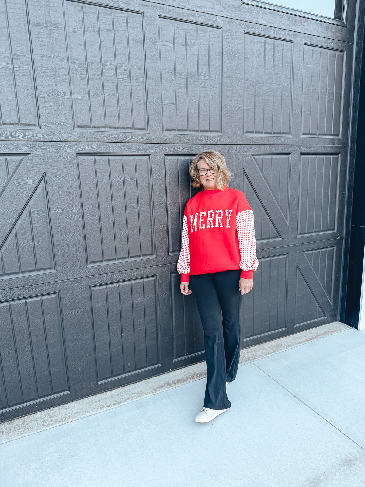 Gingham Merry Sweatshirt