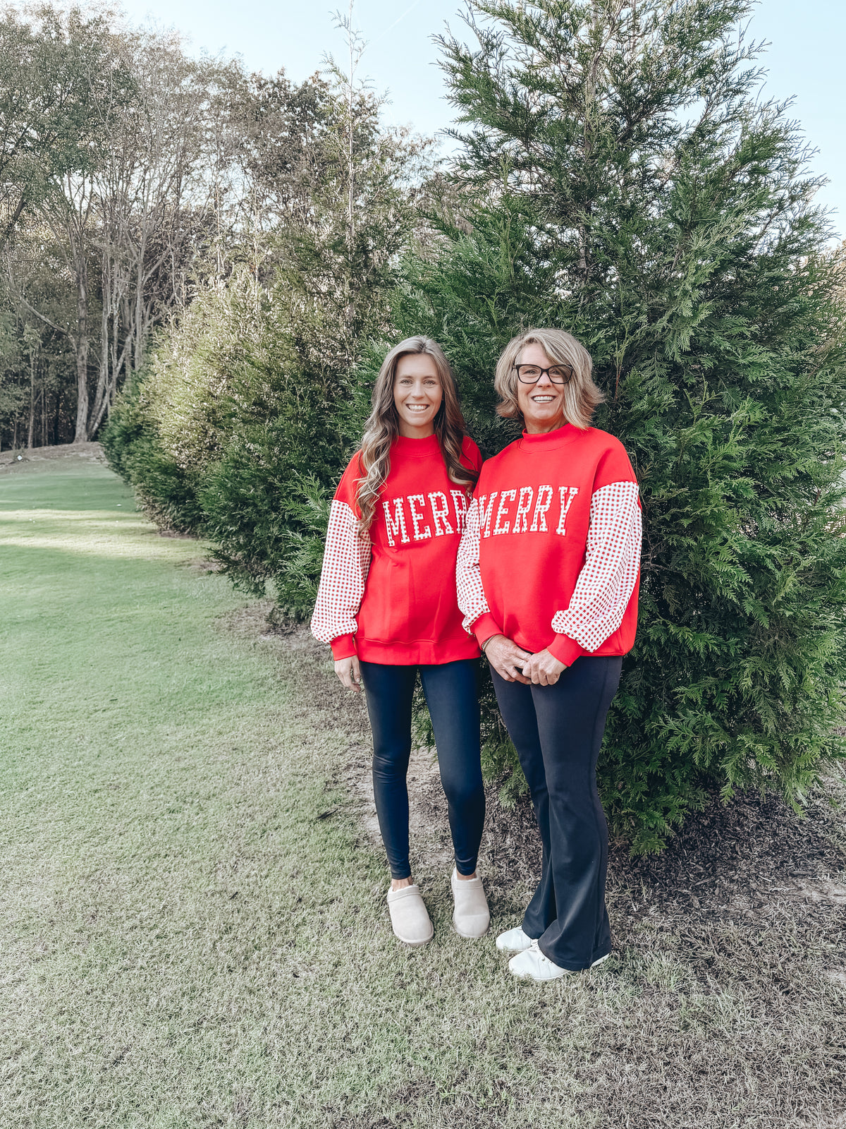 Gingham Merry Sweatshirt